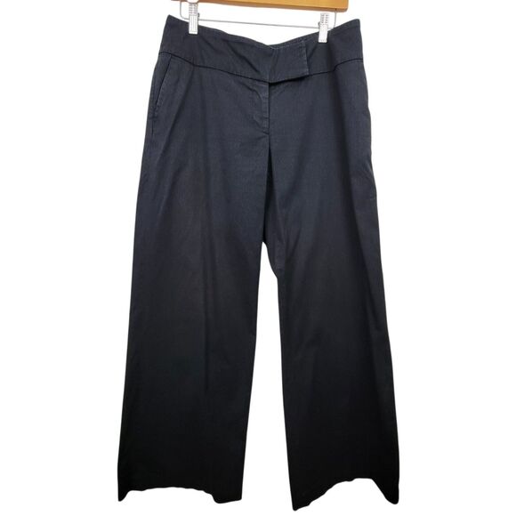 H&M Dark Blue Lightweight Micro Corduroy Wideleg Pants Size 10 - Picture 1 of 9